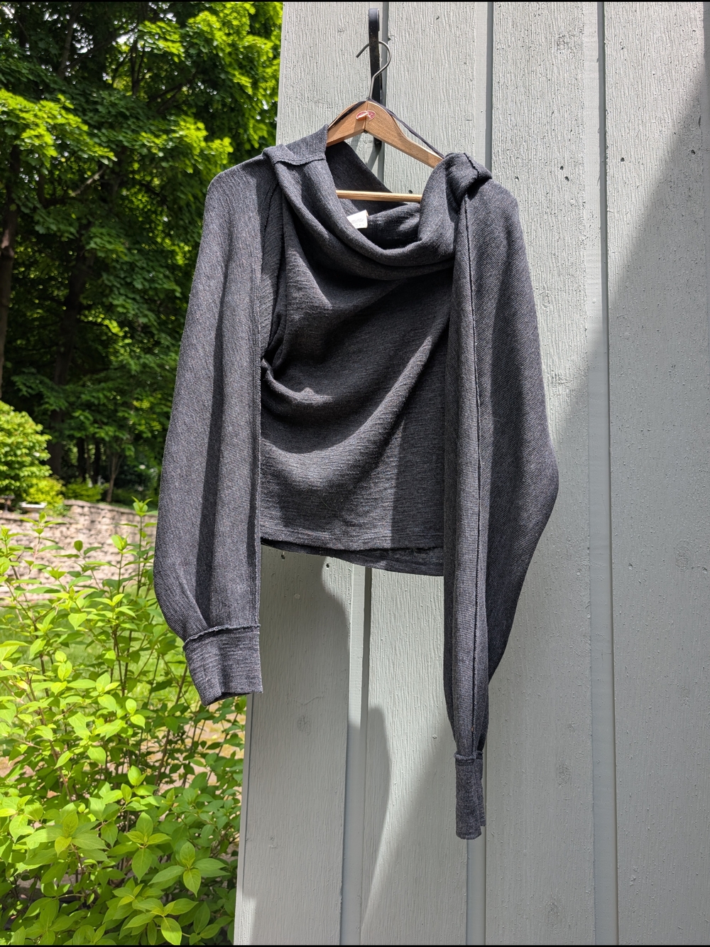 We The Free Charcoal Gray Cowl Neck Sweater